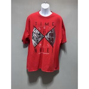 Mens Hard Ten Clothing Co Red Graphic T Shirt Time Is Money Hustle Harder Sze 3X